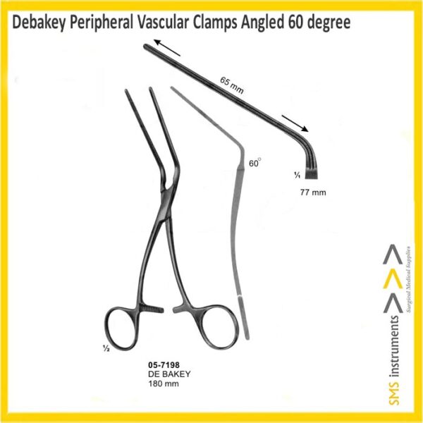 Debakey Peripheral Vascular Clamps Angled 60º SMS Instruments